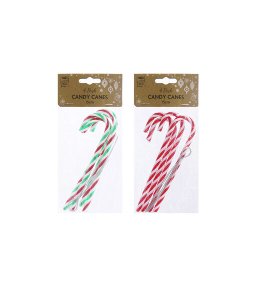 Candy Cane Decoration Assorted 4pk 15cm