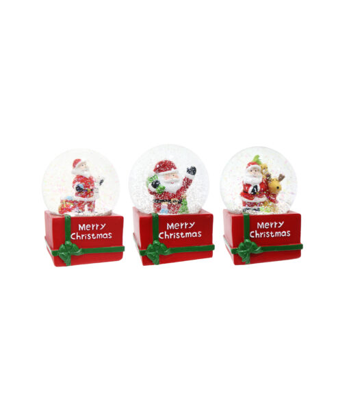 Santa Waterball Square Base Assorted 65mm