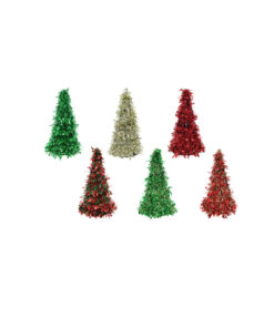 Tinsel Cone Tree Assorted 26cm