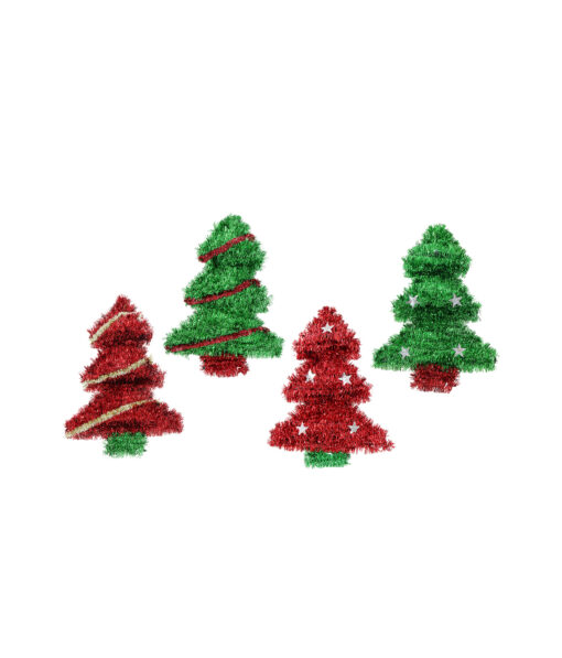 Tinsel Tree Plaque Assorted 35cm