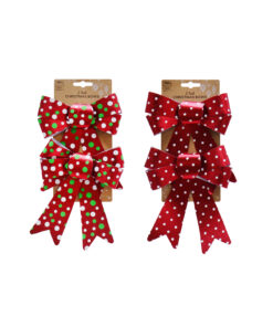 Metallic Bow Spotted Assorted 2pk