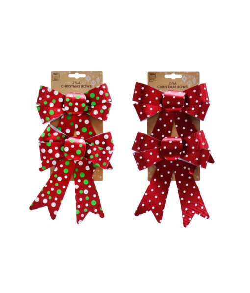 Metallic Bow Spotted Assorted 2pk