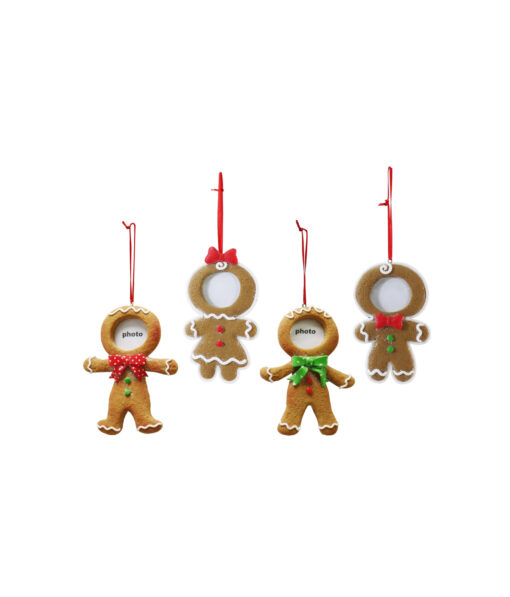 Hanging Gingerbread Photo Deco Assorted 13cm