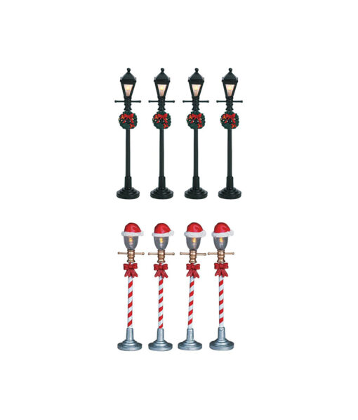 Village Street Lamp Assorted 4pk 10cm