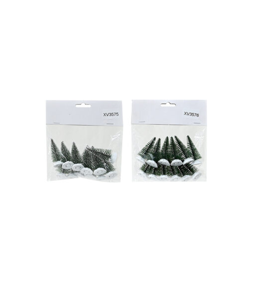 Village Bristle Trees Assorted 12pk 6cm