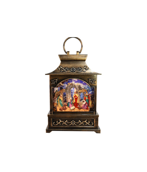 Glitter Swirl Music Nativity Scene Lantern Usb