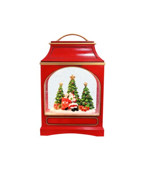 Glitter Swirl Mr / Mrs Claus Large Lantern Usb