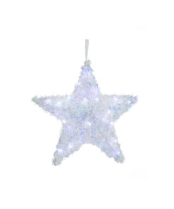 Led Tinsel Star Iridescent 40cm