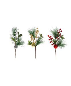 Pine Berry Bauble Pick Assorted 35cm