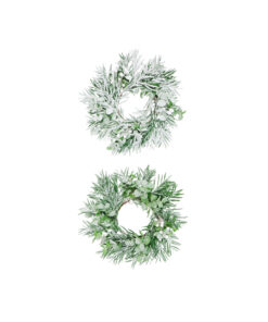 Snowy Eucalyptus Leaves Wreath Assorted 50cm