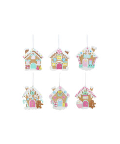 Hanging Gingerbread House Assorted 10cm