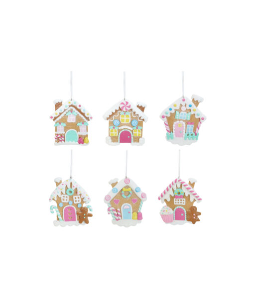 Hanging Gingerbread House Assorted 10cm