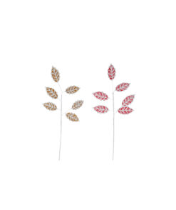 Gingerbread Frosted Leaf Pick Assorted 66cm