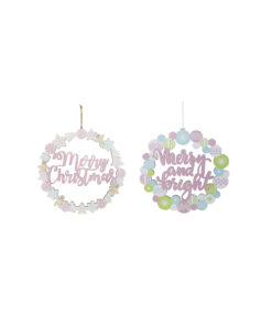 Pastel Wreath Plaque Assorted 30cm