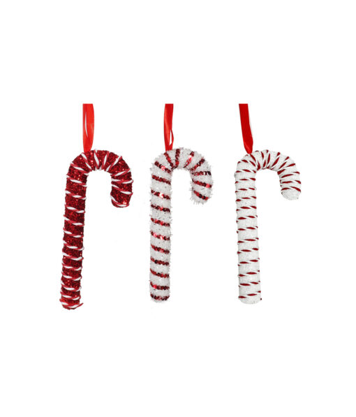 Hanging Foam Candycane Assorted 22cm