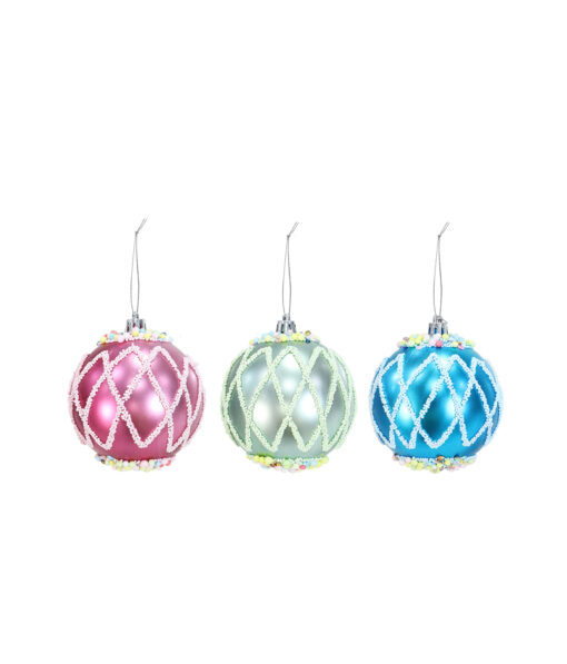 Glossy Candy Bauble Assorted 8cm