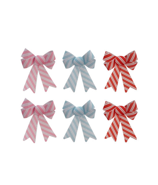 Candycane Stripe Bow Assorted 2pk