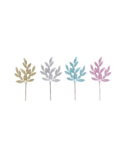 Pastel Pink Glitter Leaves Assorted 54cm