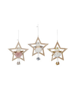 Pom Pom Fairy Hanging Star Assorted 20cm