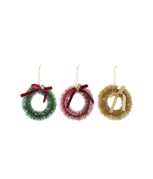 Hanging Bristle Wreath Assorted 12cm