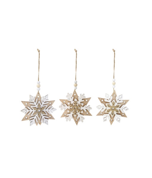 3D Hanging Snowflake Decor Assorted 11cm