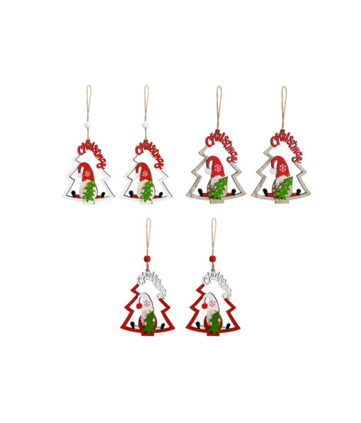 Hanging Christmas Tree Gnome Assorted 2pk