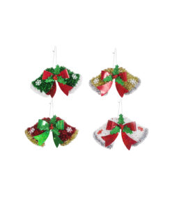 Hanging Twin Bells Tinsel Assorted