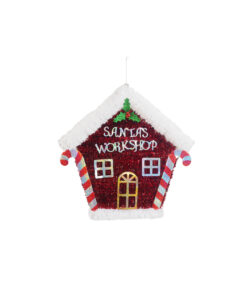 Santa's Workshop Tinsel Plaque