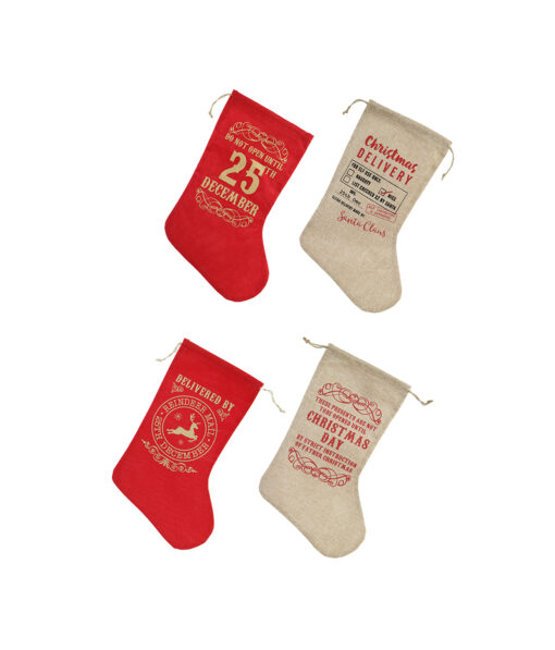 Printed Vintage Stocking Assorted 40cm