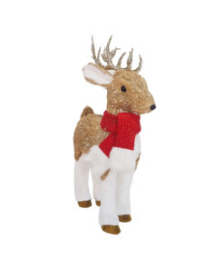 Sisal Standing Reindeer Red Scarf 45cm