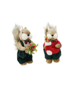 Sisal Tartan Dressed Squirrel Assorted 22cm