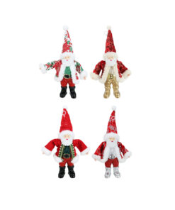 Mini Santa Figurine Glitzy Assorted 18cm