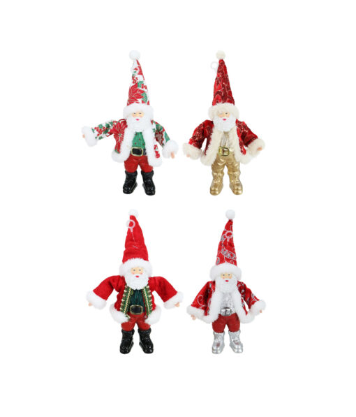 Mini Santa Figurine Glitzy Assorted 18cm