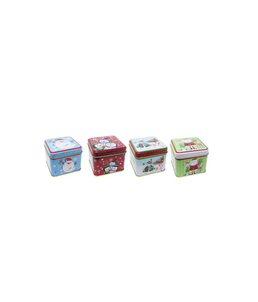 Mini Square Storage Tin Assorted