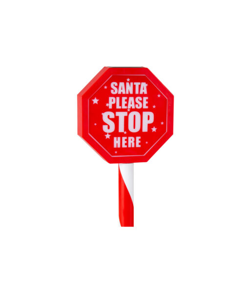 Solar Santa Stop Sign Stake 45cm