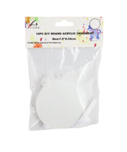 DIY Blank Round Acrylic Ornament 7.5 x 8.45cm 10pc