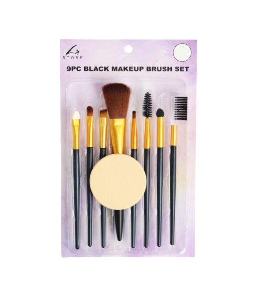 Black Makeup Brush Set 9pc