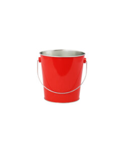 Red Metal Bucket With Handle 13 x 13cm