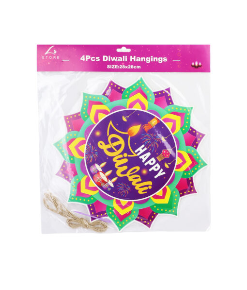 Diwali Swirl Hangings 4Pcs 28 x 28cm