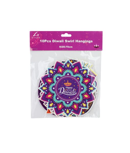 Diwali Swirl Hangings 10Pcs 70cm