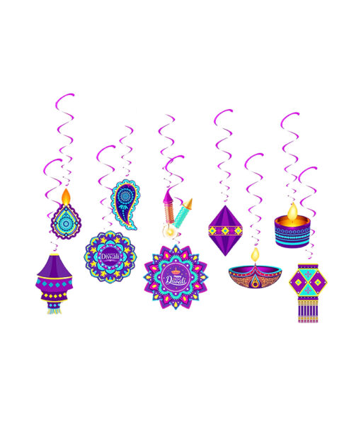 Diwali Swirl Hangings 10pc