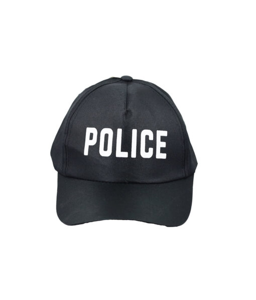 Black Adult Police Cap