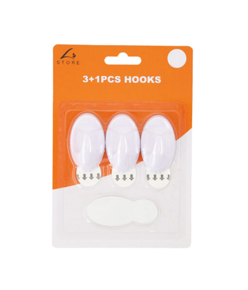 3 Oval Hooks +1 Adhesive