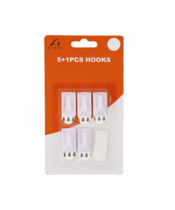 5 Rectangle Hooks +1 Adhesive