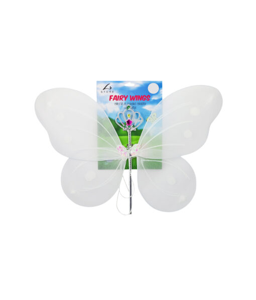 White Fairy Wings with Wand