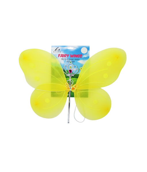 Yellow Fairy Wings with Wand