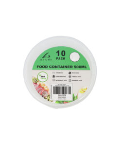 Clear PP Plastic Round Food Container 10pc 500ml