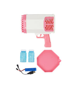 Pink Rocket Launcher Bubble Gun