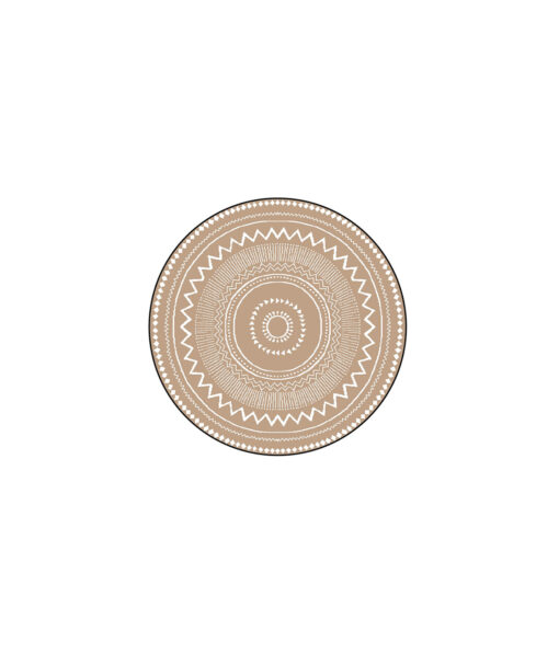 Light Brown Round Outdoor Reversible Mat 180cm