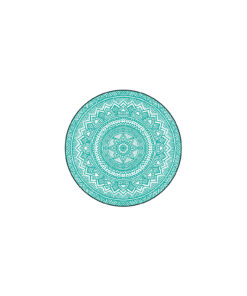 Light Blue Round Outdoor Reversible Mat 180cm